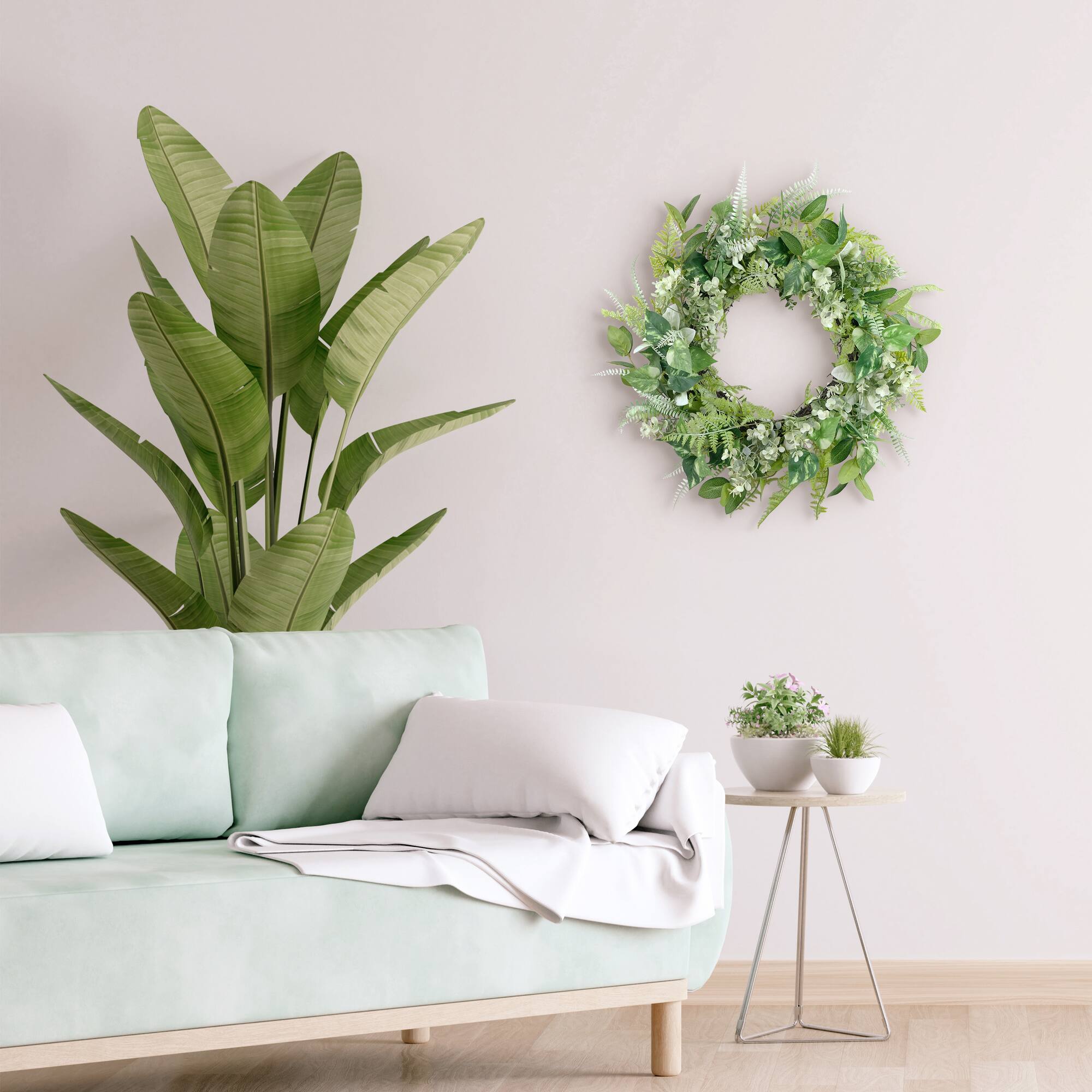26" Artificial Eucalyptus Floral Spring Wreath